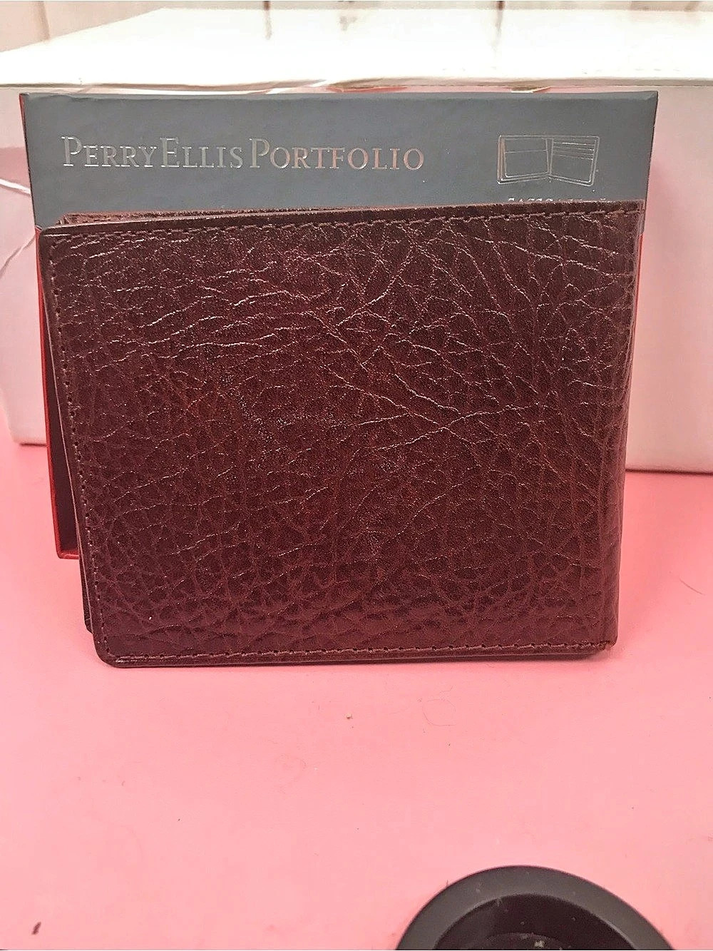 Perry Ellis CC Passcase Leather Passcase Wallet in Brown NWT - Picture 3 of 6